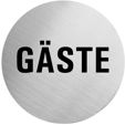 Edelstahlpiktogramm "Gäste" Format Ø 60 mm, selbstklebend